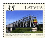Латвия. 2012. Балтийские железнодорожные мосты. Марка