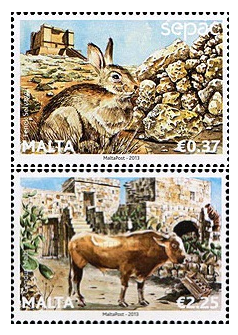 Мальта. SEPAC. Дикий кролик и Тур. Серия из 2 марок