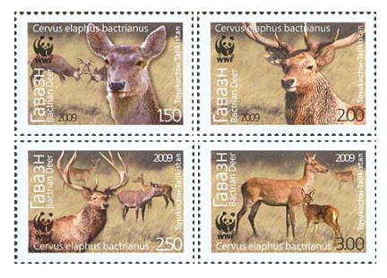 Таджикистан. WWF. Бухарский олень. Серия из 4 марок