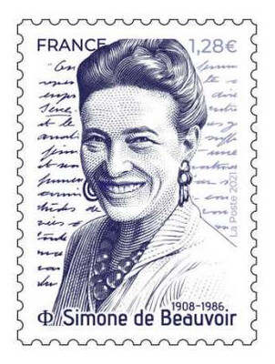 Франция. Симона де Бовуар (1908-1986), французская писательница, представительница экзистенциальной философии, идеолог феминистского движения. Марка