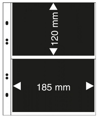LINDNER. Универсальные листы системы Multi Collect на 2 ячейки (185 х 120 мм), прозрачные, с чёрным листом-вставкой. Упаковка 10 штук