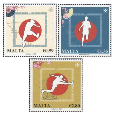 Мальта. Игры XXXII Олимпиады в Токио (Япония). Серия из 3 марок