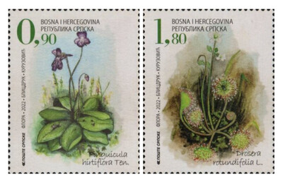 Республика Сербская (БиГ). 2022. Флора. Плотоядные растения. Серия из 2 марок