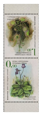Республика Сербская (БиГ). 2022. Флора. Плотоядные растения. Сцепка из 2 марок