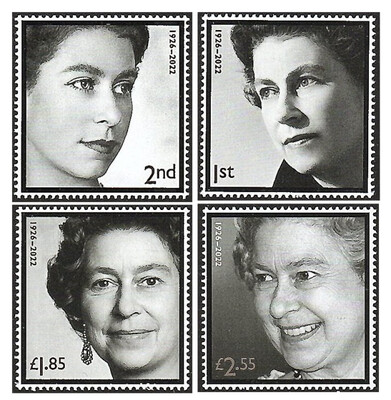 Великобритания. 2022. Памяти Её Величества Королевы Елизаветы II (1926-2022). Серия из 4 марок