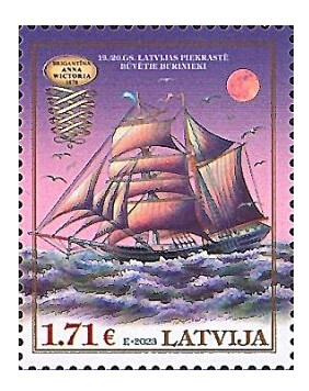 Латвия. 2023. Исторические корабли. Бригантина 
