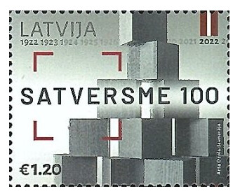 Латвия. 2022. 100 лет Конституции Латвийской Республики. Марка