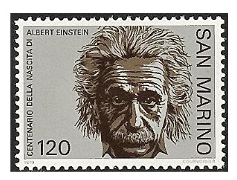 Сан-Марино. 1979. 100 лет со дня рождения Альбарта Эйнштейна (1879-1955), физик-теоретик, лауреат Нобелевской премии по физике 1921 года. Марка