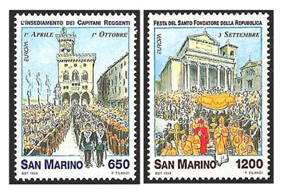 Сан-Марино. 1998. EUROPA. Народные праздники и фестивали. Серия из 2 марок
