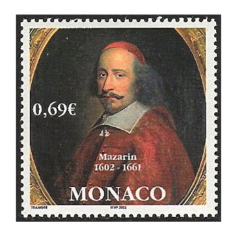 Монако. 2002. 400 лет со дня рождения кардинала Мазарини (1602-1661), первого министра Франции при регенстве королевы Анны Австрийской. Марка