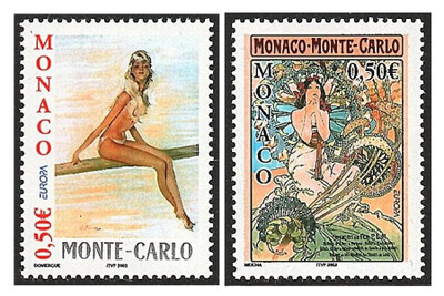 Монако. 2003. EUROPA. Искусство плаката. Серия из 2 марок