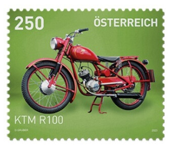 Австрия. 2023. Мотоцикл "KTM R100" (1953 г.). Марка