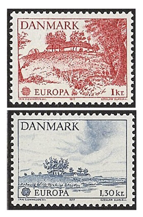 Дания. 1977. EUROPA - CEPT. Ландшафты. Секрия из 2 марок