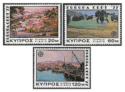 Кипр. 1977. EUROPA - CEPT. Ландшафты. Серия из 3 марок