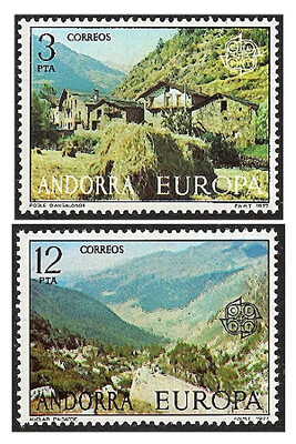Андорра (Испанская). 1977. EUROPA. Ландшафты. Серия из 2 марок