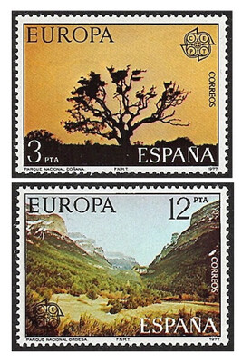 Испания. 1977. EUROPA. Ландшафты. Серия из 2 марок
