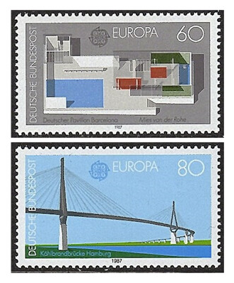 Германия. 1987. EUROPA - CEPT. Современная архитектура. Серия из 2 марок