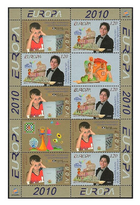 Арцах (Нагорный Карабах). EUROPA-2010. Детские книги. Лист из 4 серий по 2 марки и 2 купонов