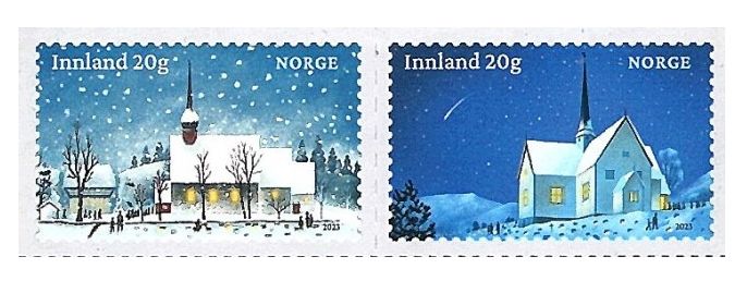 Норвегия. 2023. Рождество. Серия из 2 самоклеящихся марок