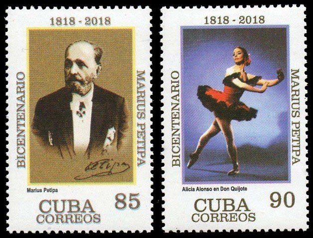 Куба. 2018. 200 лет со дня рождения Мариуса Петипа (1818-2018). Серия из 2 марок
