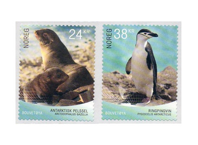 Норвегия. Фауна острова Буве. Серия из 2 самоклеящихся марок