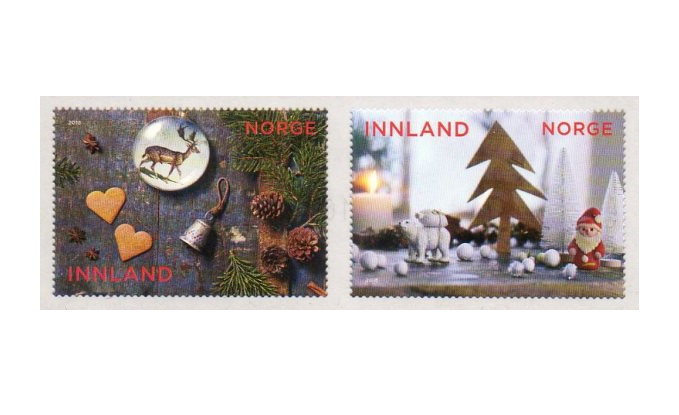 Норвегия. Рождество. Серия из 2 самоклеящихся марок