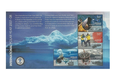 ААТ. 2008. Международный полярный год. почтовый блок из 4 марок