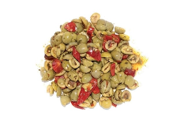 CONTORNO DI OLIVE VERDI BARCHETTA