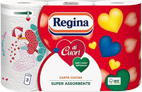 ASCIUGATUTTO REGINA DI CUORI 3V 3 ROTOLI 10
