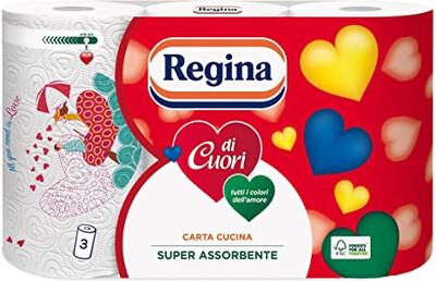 ASCIUGATUTTO REGINA DI CUORI 3V 3 ROTOLI 10