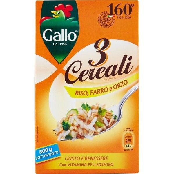 GALLO RISO 3 CEREALI GR 800