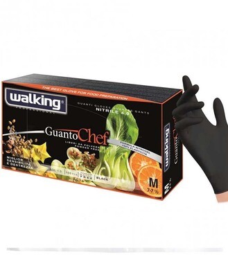 GUANTI CHEF NERO NITRILE WALKING MIS S PZ 100