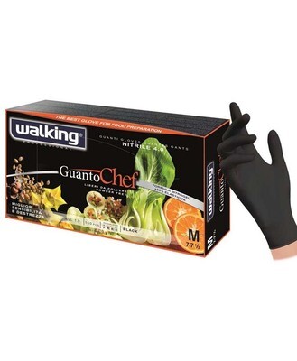 GUANTI CHEF NERO NITRILE WALKING MIS L PZ 100