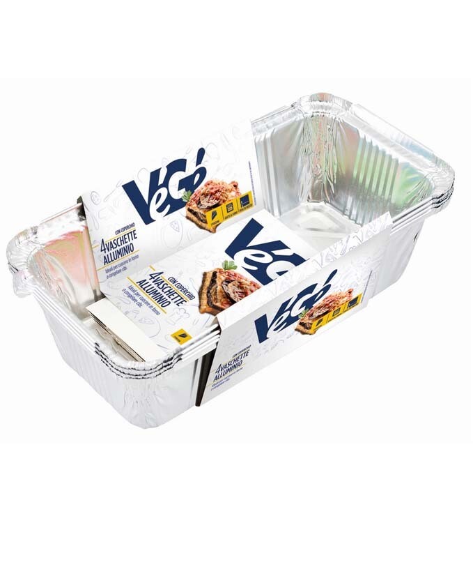 VASCHETTE ALLUMINIO PLUME CAKE VEGE  4 PZ