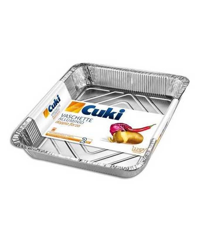 VASCHETTE ALLUMINIO 12 PORZIONI CUKI. 2 PZ CON COPERCHIO
