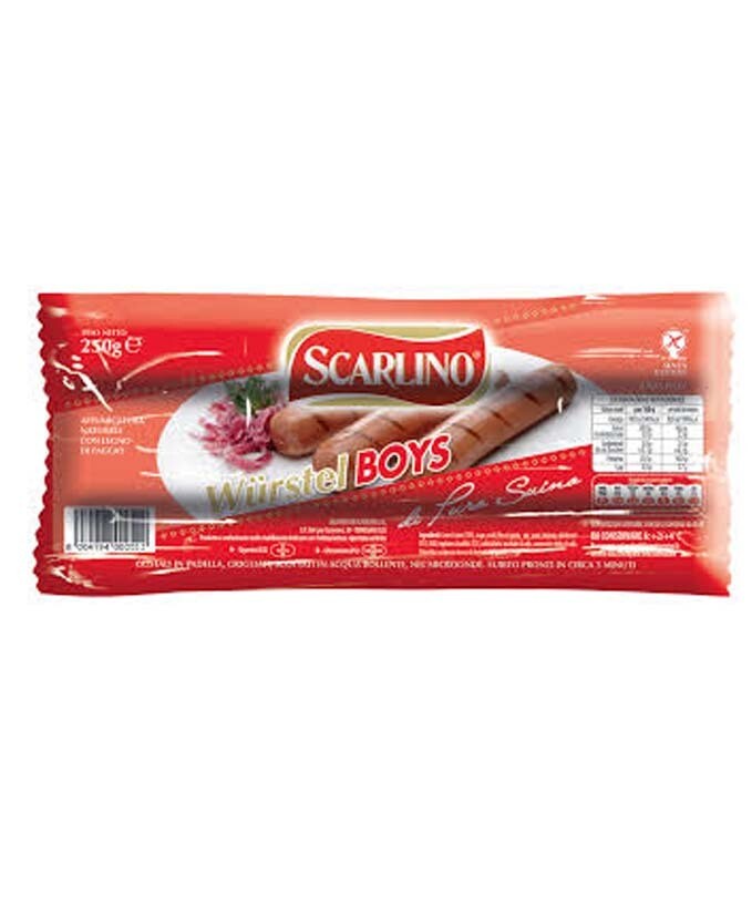 WURSTEL BOYS P SUINO PZ3 GR 250 12 SCARLINO