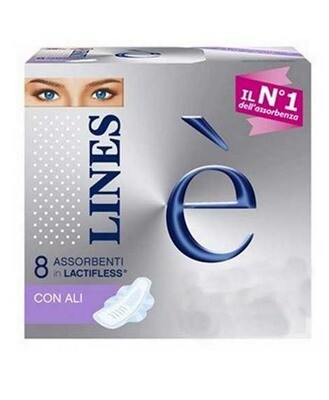 ASSORBENTI EST. LINES E CON ALI X 8 PZ