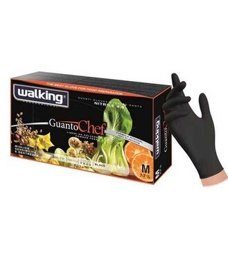 GUANTI CHEF NERO NITRILE WALKING MIS M PZ 100