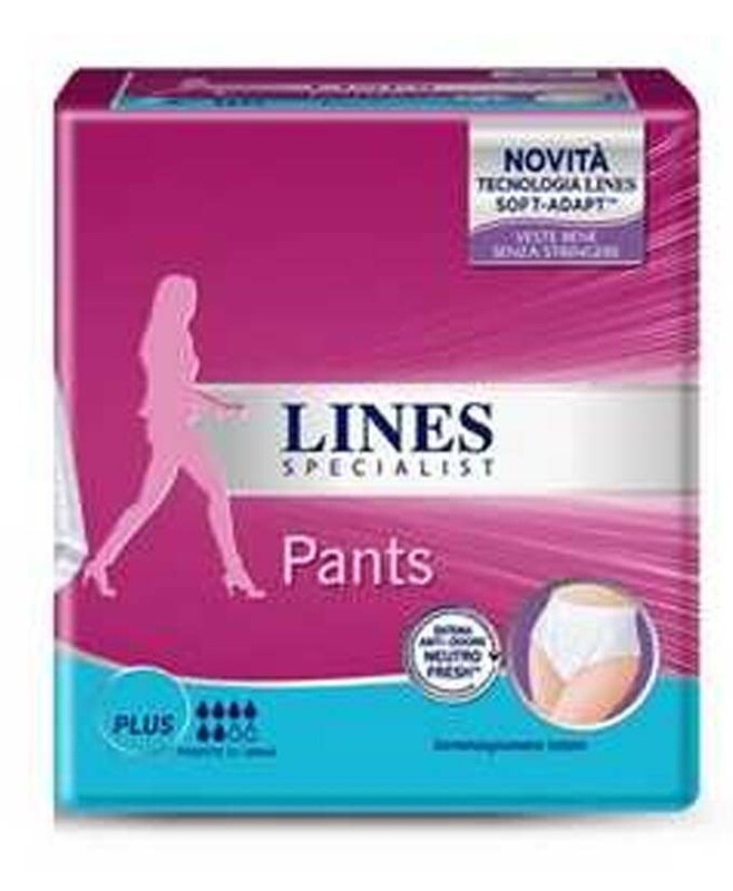 ASSORBENTI INCONTINENZA LINES SPECIALIST PANTS PLUS LARGE X 7 ASSORBENTI INCONTINENZA LINES SPECIALIST PANTS PLUS LARGE X 7