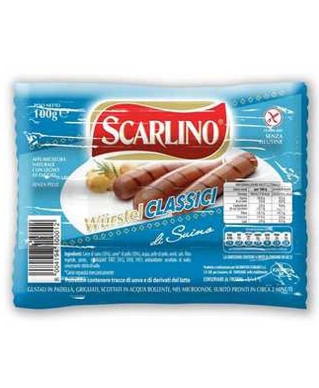 WURSTEL CLASSICI DI SUINO PZ 4 GR 100 30 SCARLINO