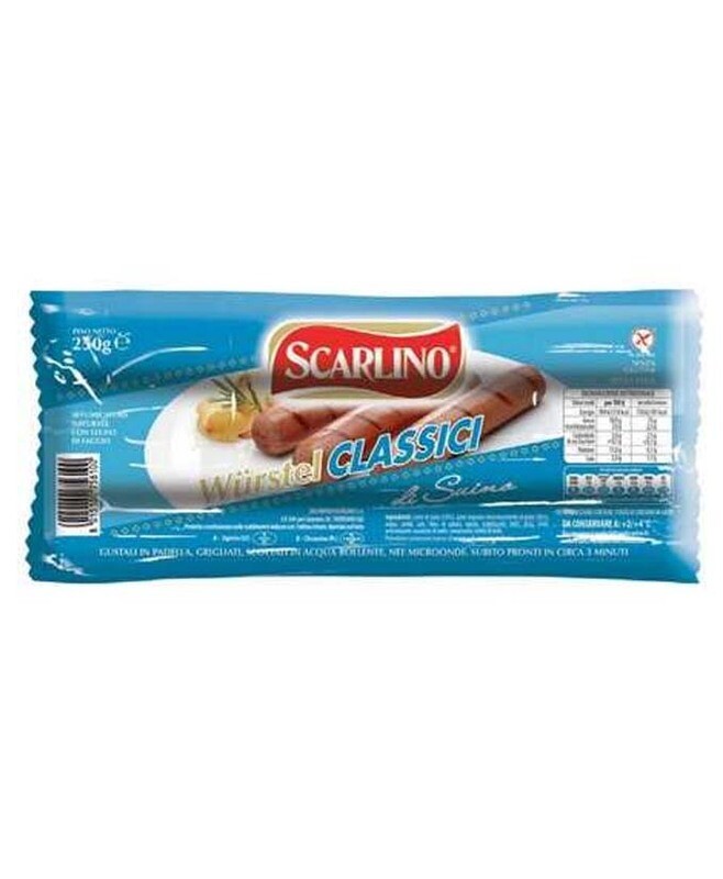 WURSTEL CLASSICI DI SUINO PZ 3 GR 250 12 SCARLINO