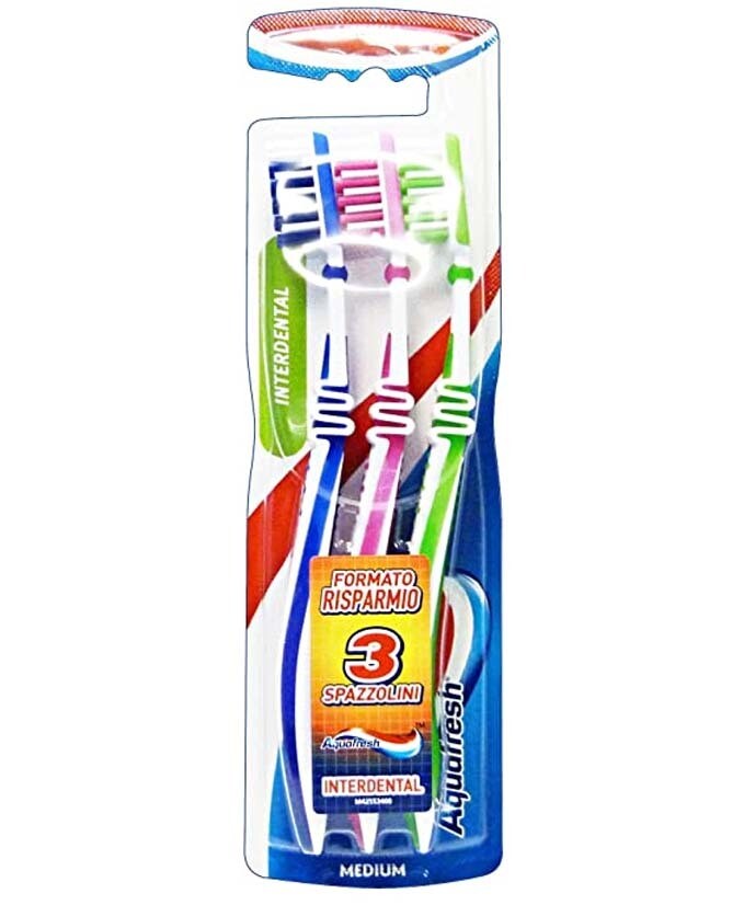 SPAZZOLINO AQUAFRESH 3 PZ TRIPAK FLEX INTERDENT 12