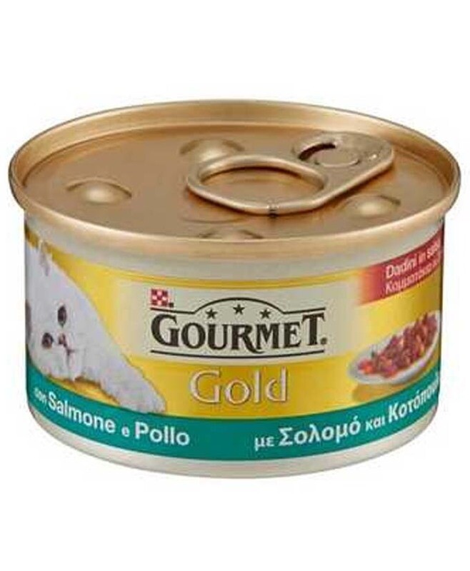 GOURMET GOLD DADINI SALMONE E POLLO GR 85 24