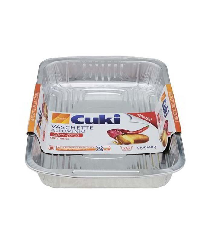 VASCHETTE ALLUMINIO 6 PORZIONI CUKI. 4 PZ CON COPERCHIO