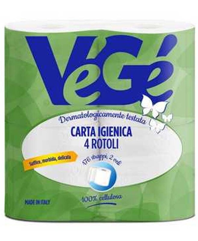 CARTA IGIENICA VEGE 4 ROTOLI 2 VELI 176STR 16 CARTA IGIENICA VEGE 4 ROTOLI 2 VELI 176STR 16
