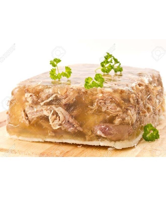 GELATINA DI SUINO A PEZZI CON PEPE ROSSO (conf. da gr 500 ca)