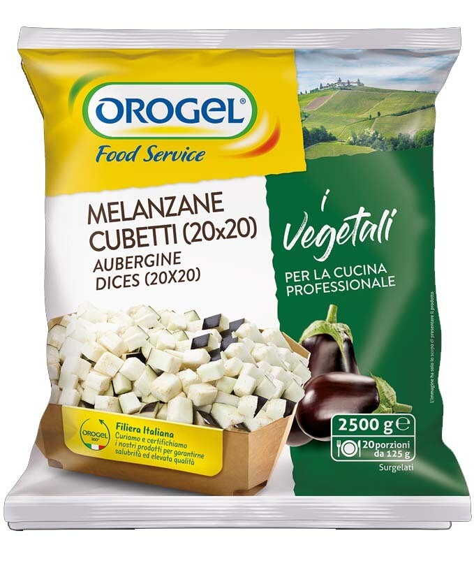 -1550- VEGET. SURG, MELANZANE A CUBETTI 20X20 KG 2.5 OROGEL