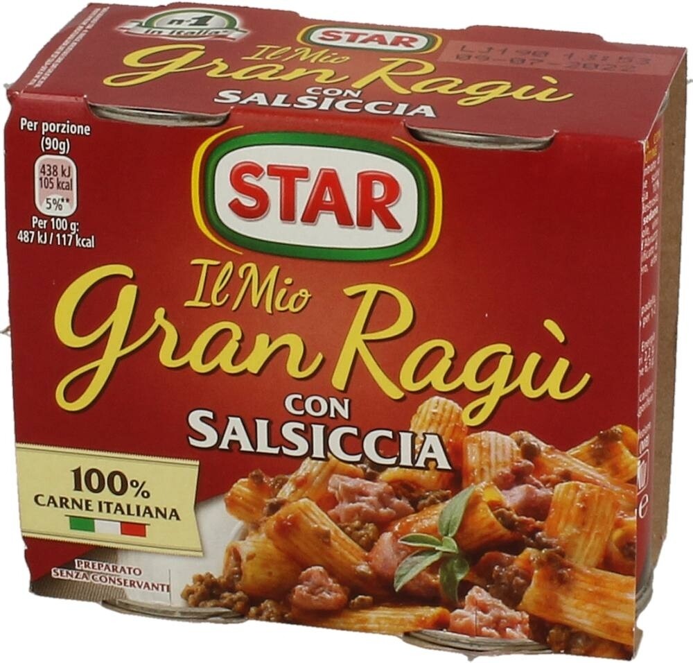 RAG�? STAR GRANRAGU&#39; SALSICCIA 2X180 GR