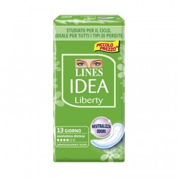 ASSORBENTI EST. LINES IDEA LIBERTY ANATOMICO X 13 PZ