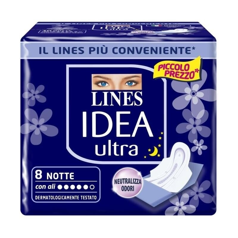 ASSORBENTI EST, LINES IDEA ULTRA NOTTE ALI X 8 PZ ASSORBENTI EST, LINES IDEA ULTRA NOTTE ALI X 8 PZ